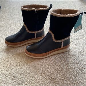 Black Leather and Suede Boots